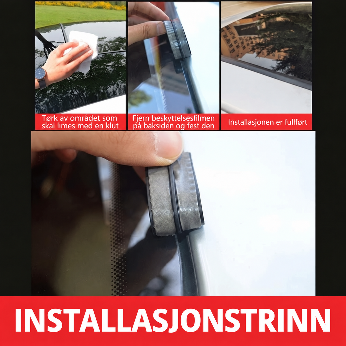 Gummitetningslist til bil, kan klippes til