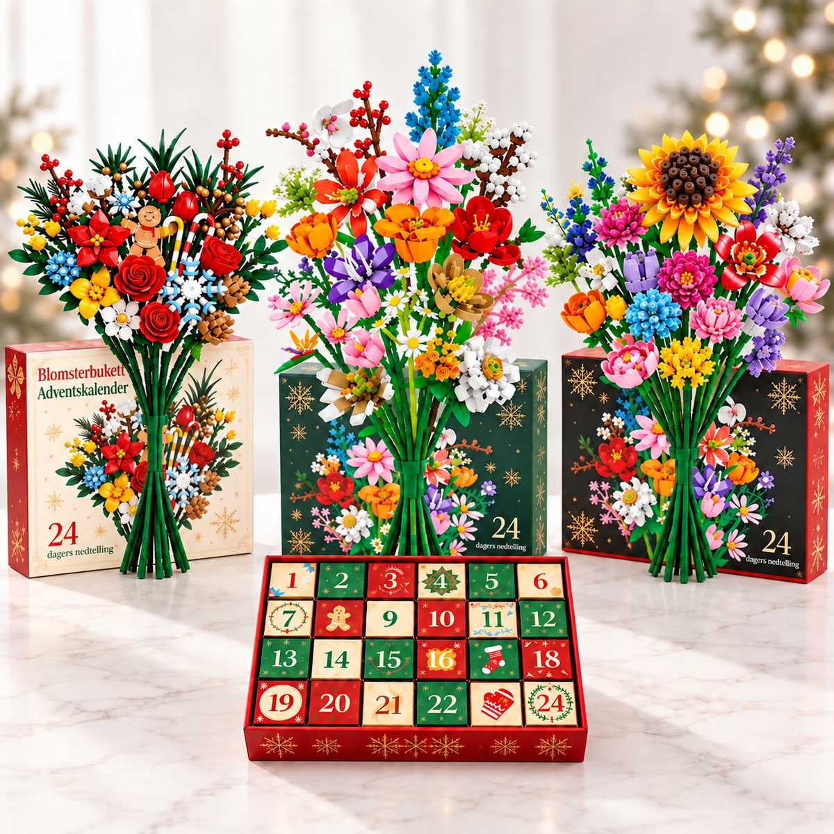 Blomsterbukett Adventskalender – Lag din egen magiske bukett til jul