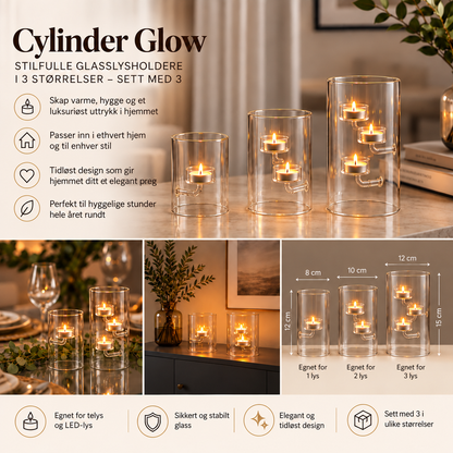 Telyslykter i glass (3 stk.)