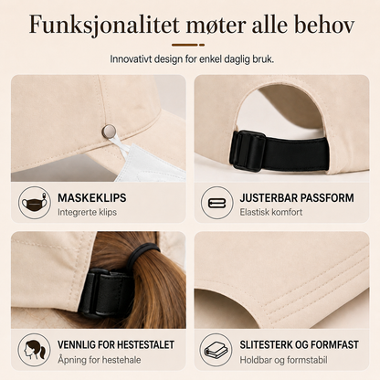 Solhatt med åpning for hestehale
