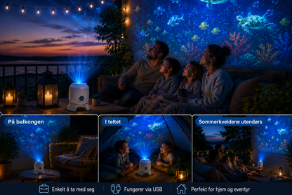 OceanWave Havprojektor med roterende LED-lys – Skap magiske kvelder