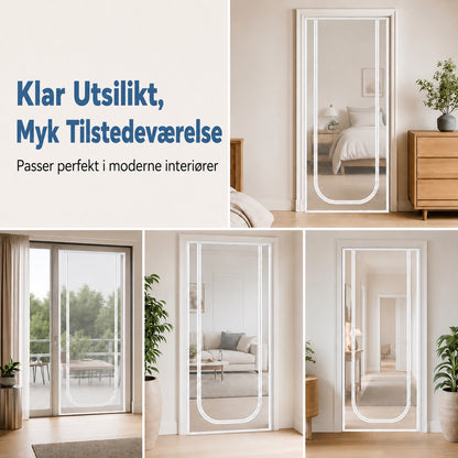 Myggnettingdør med glidelås – slitesterkt stoff som motstår riper, holder katter og hunder trygt inne eller ute, perfekt for varme dager og frisk luft