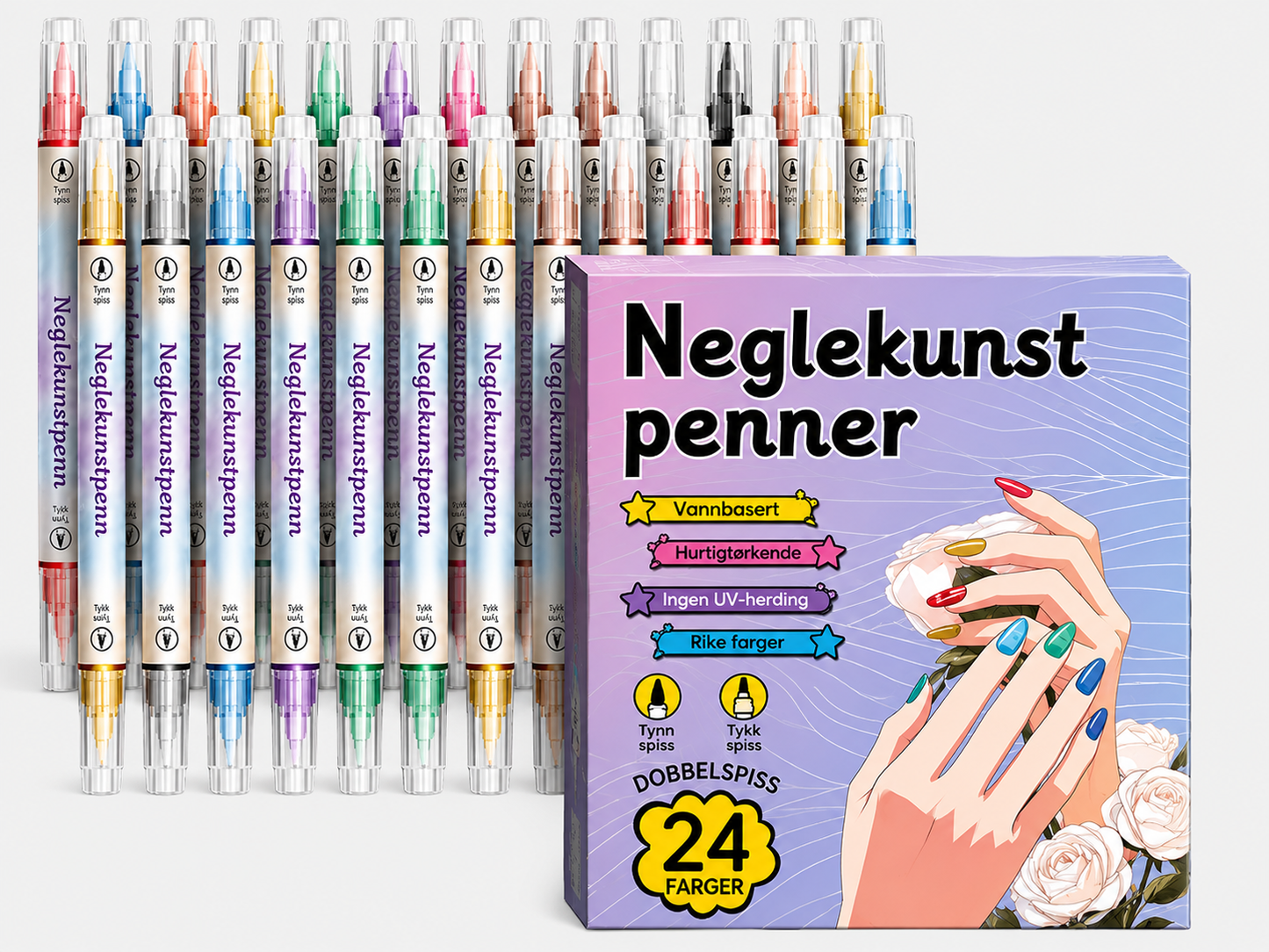 Tosidig Neglekunst Pennsett