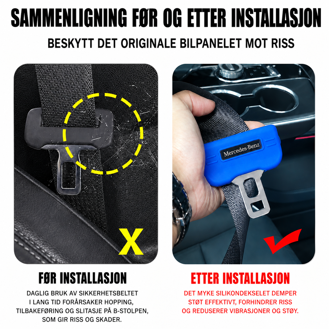Beskyttelsesdeksel til bilbelte med logo