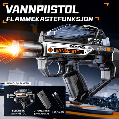 Elektrisk vannpistol med LED- og tåkeeffekter