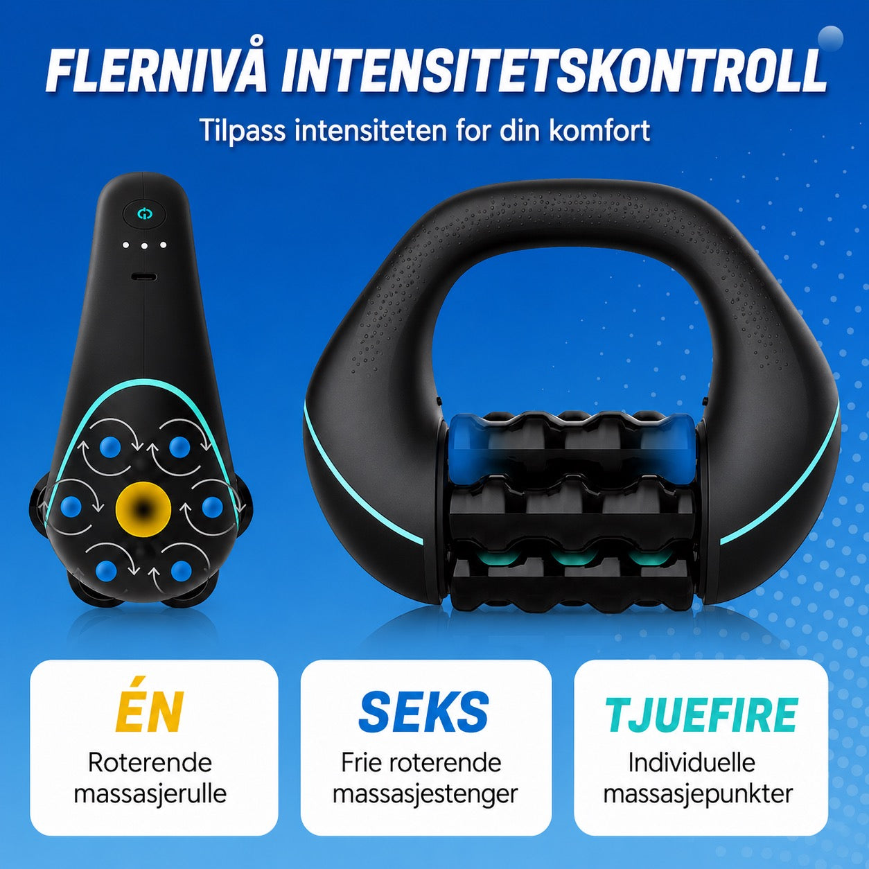 Elektrisk håndmassasjerulle – Dyp knamassasje