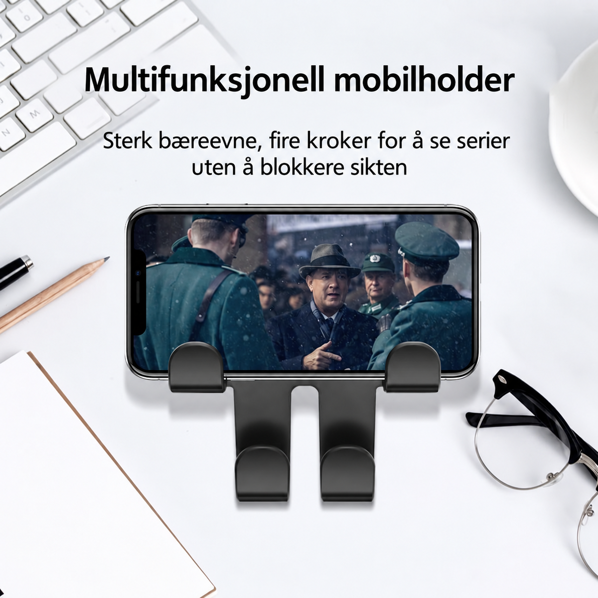 Nakkestøttekrok med Billogo (2 Stykker) — Solid, plassbesparende oppbevaring for vesker, handleposer og tilbehør
