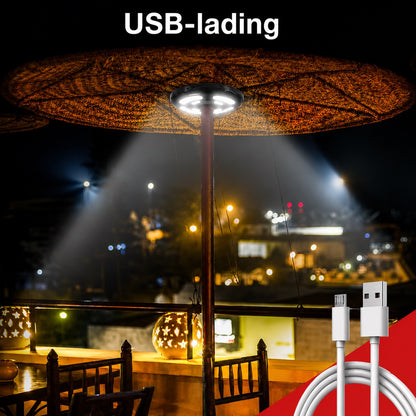 Luminus - Parasollampe med 28 LED-lys