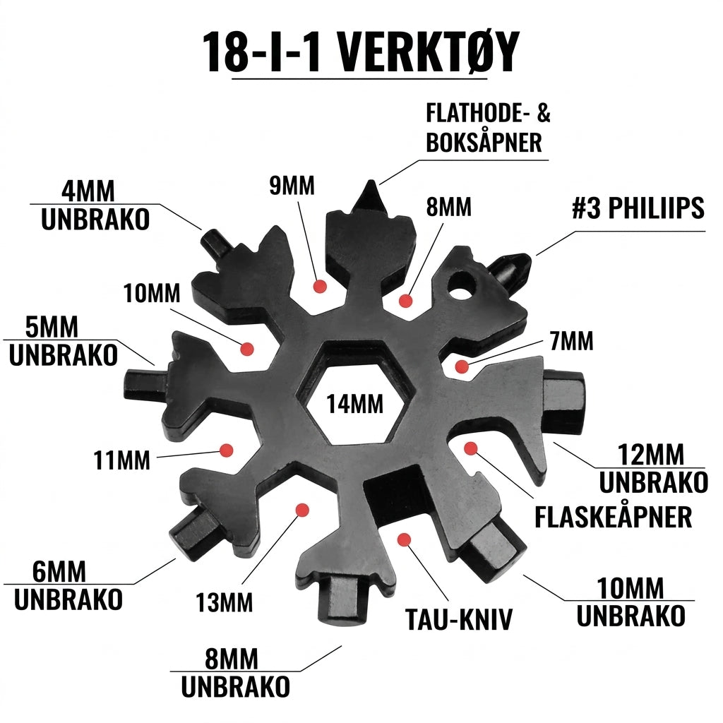 Snowflake™ 18-i-1 Multiverktøy