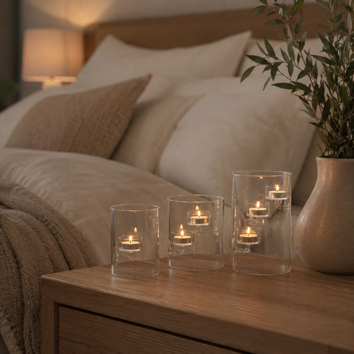 Telyslykter i glass (3 stk.)