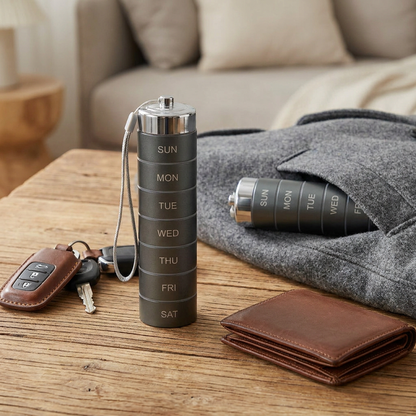 Smart Dose™ – Ukentlig Pilleboks i Metall med 7 Rom
