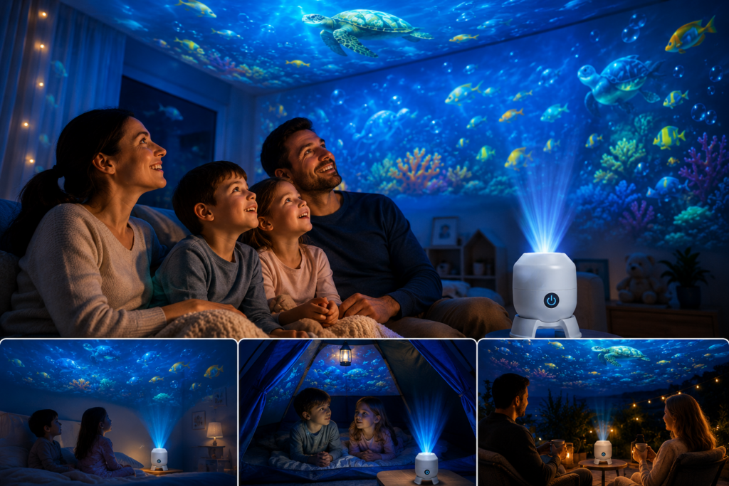 OceanWave Havprojektor med roterende LED-lys – Skap magiske kvelder