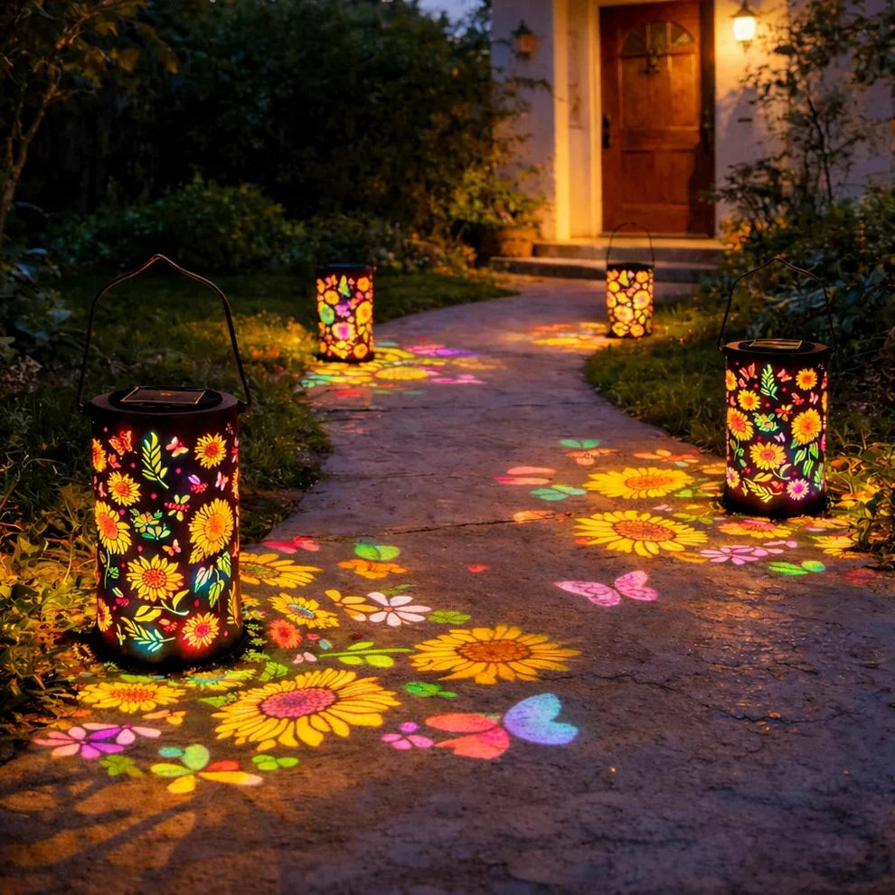 Blomster Solcellelykt