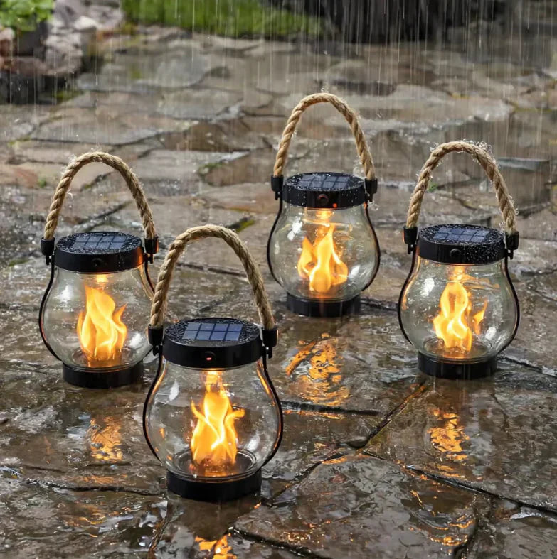 Solcellelykt med Flammeeffekt