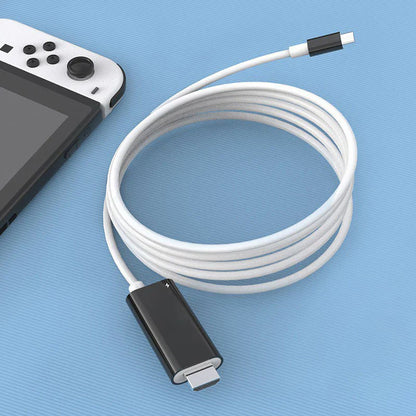 USB-C til HDMI-adapterkabel – Strøm, spill og lad samtidig – For Switch, mobil og nettbrett